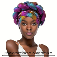 Bright Gradient Turban Cap Elastic Head Scarf