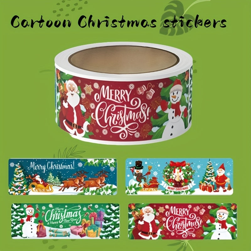 120pcs Christmas Self adhesive Stickers, Multiple Patterns, Gift Bag Decoration