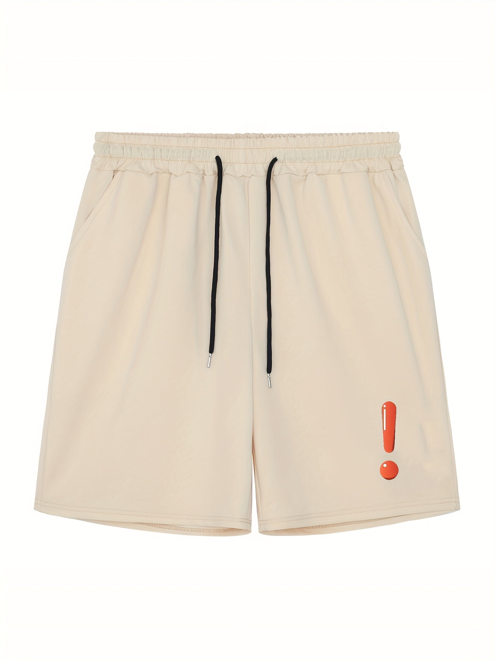 Men's Exclaimation Print Workout Shorts Active Slightly Stretch