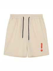 Men's Exclaimation Print Workout Shorts Active Slightly Stretch