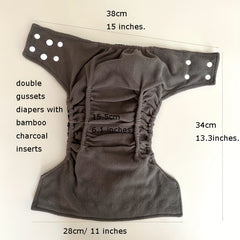 Washable Reusable Pocket Diaper Double Gusset Baby Cloth Diapers