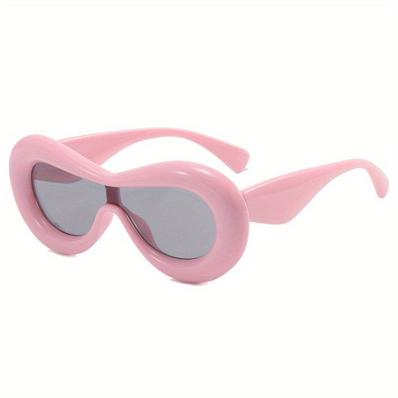 Vintage Oval Sunglasses for Women Gradient Thick Frame