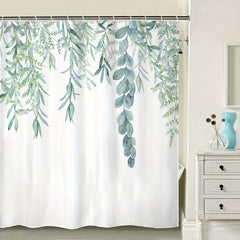Abstract Leaves Shower Curtain Waterproof Bathroom Curtain 72Wx72H Inch