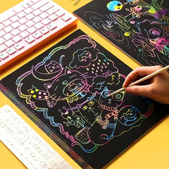 Rainbow Scratch Off Notebook Set - 12 Sheets
