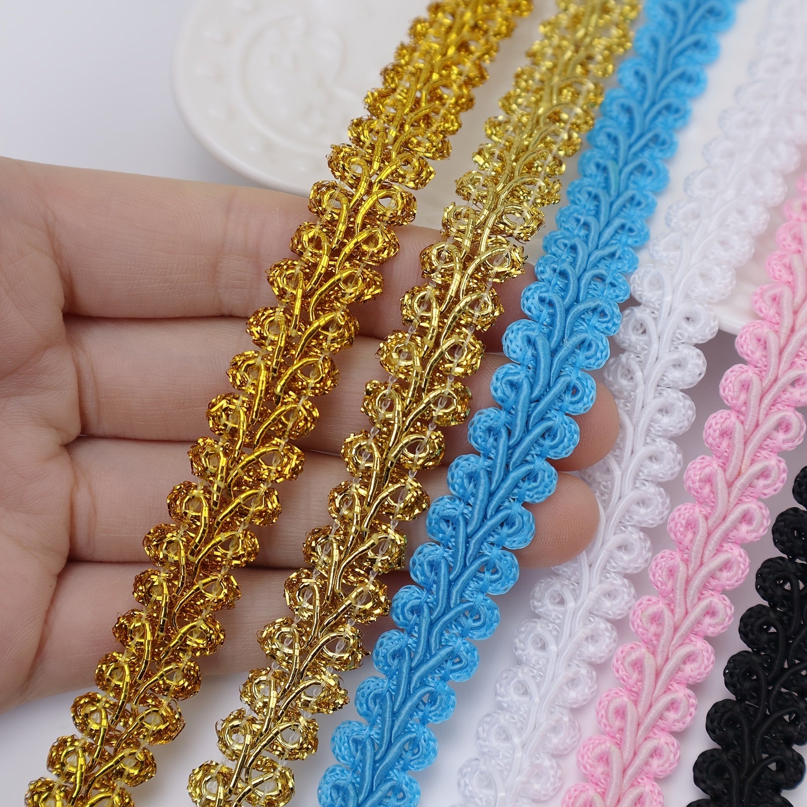 18 Yards 2 54 5 08 Cm Braided Gimp Trim Braid Cord Scalloped Edge Braid Rick Rac