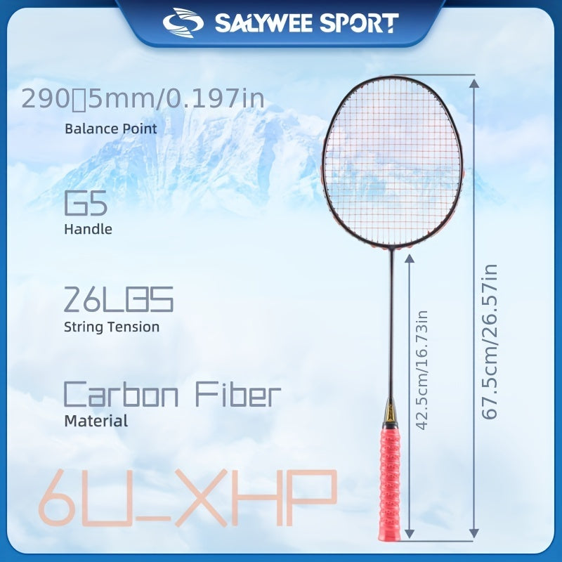 Carbon Fiber Pro Badminton Rackets With String & Bag