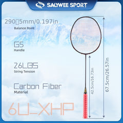 Carbon Fiber Pro Badminton Rackets With String & Bag