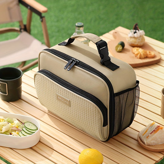 Portable Insulated Lunch Bag Polyester Handbag Organizer Thermal Cooler