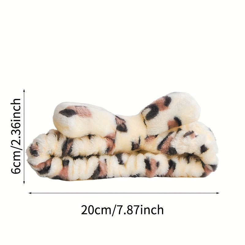 Y2K Leopard Pattern Plush Headband Soft Hair Band