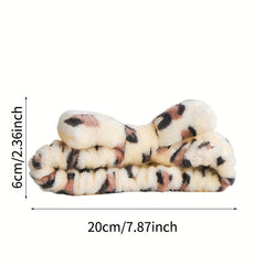 Y2K Leopard Pattern Plush Headband Soft Hair Band