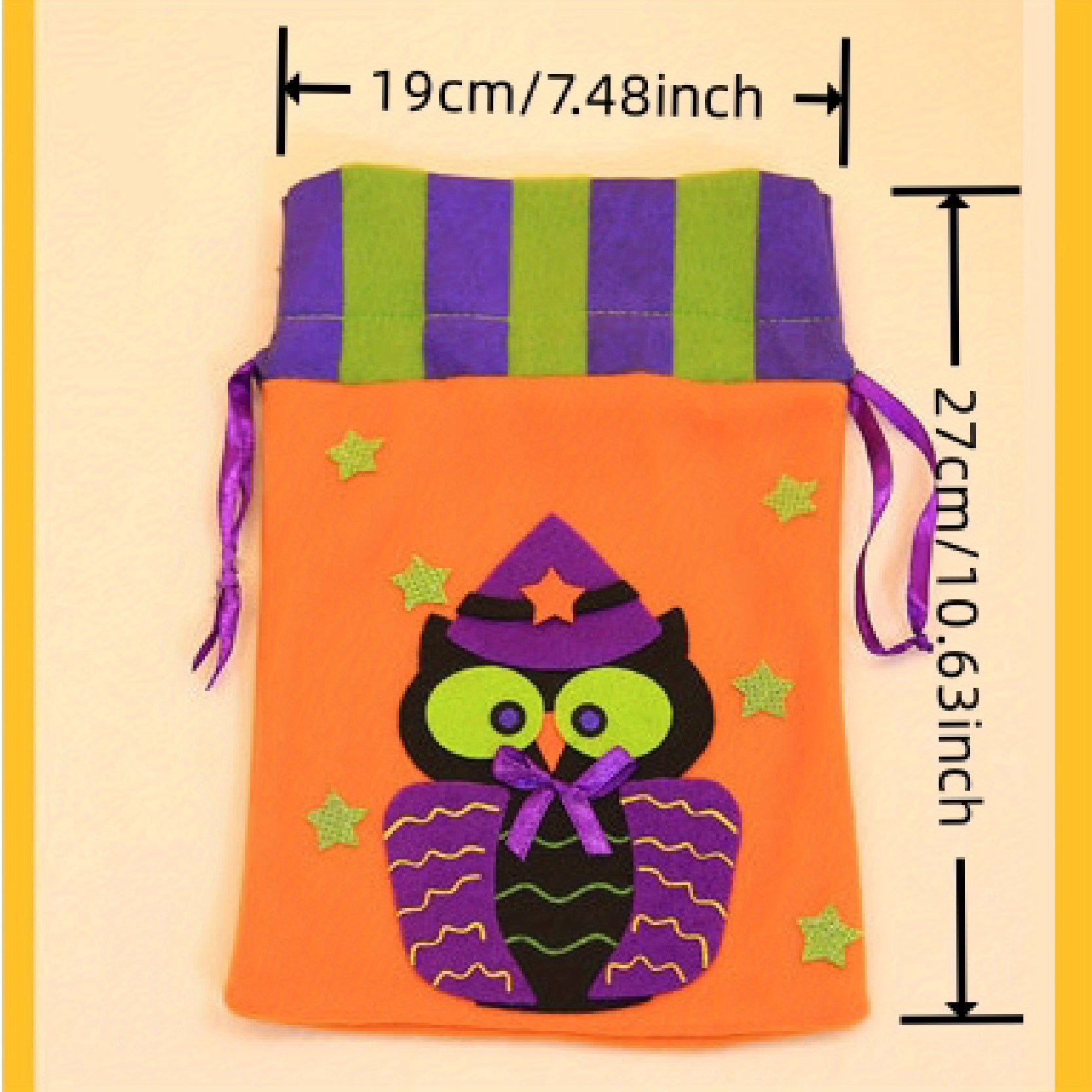 Halloween Pumpkin Candy Bag Drawstring Trick Or Treat Bag