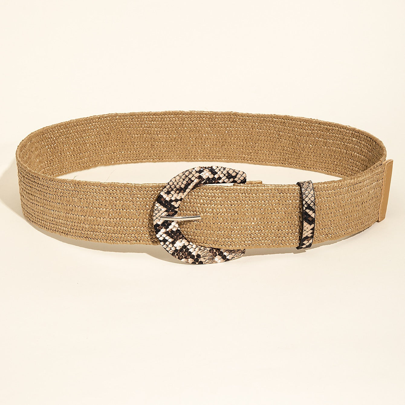 Snakeskin Buckle Waist Belt Stretchy Belt Casual Girdle Accessory
