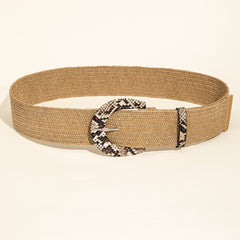Snakeskin Buckle Waist Belt Stretchy Belt Casual Girdle Accessory