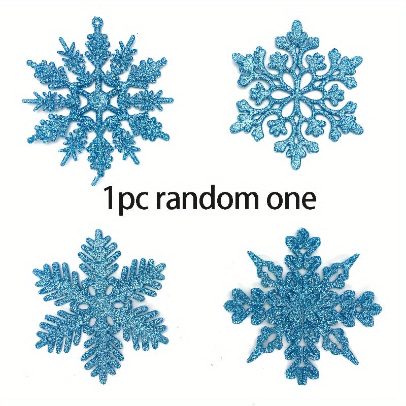 Snowflakes Christmas Decorations Glitter Powder Hanging Snowflake Decorations