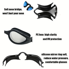 Unisex Swimming Goggles Adult Soft Silicone Non Leaking Anti Fog UV Protection