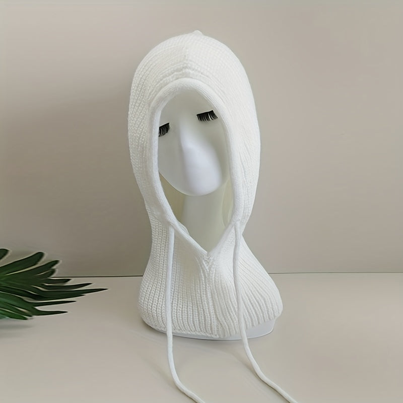 Knit Hat Unisex Warm Balaclava Hoodie Soft Neck Gaiter Beanie
