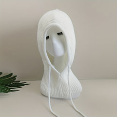 Knit Hat Unisex Warm Balaclava Hoodie Soft Neck Gaiter Beanie
