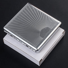 Men's 20 Pack Steel Cigarette Case, Stress Resistant, Silver Gray
