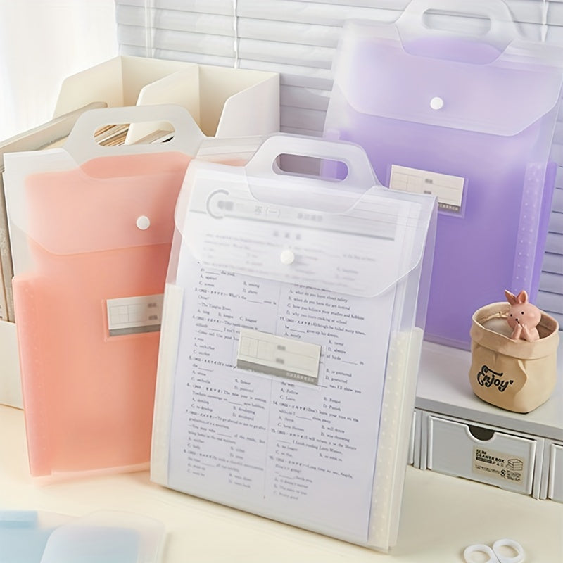 Expanding File Organizer With Handle, Fit For Student - A4 Letter Size