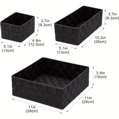Stylish Small Woven Storage Baskets Set of 3