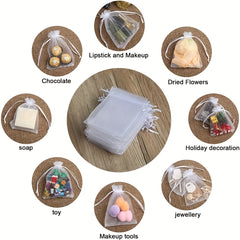 20pcs Sheer Organza Bags Wedding Favor Bags With Drawstring Jewelry Gift Bags