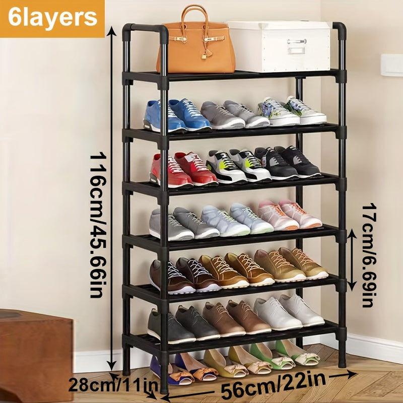 1pc Layer Shoe Rack Household Floor Standing Large Capacity Shoe Storage