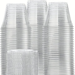 9 oz Clear Plastic Cup with Lid - Disposable and Crack Resistant