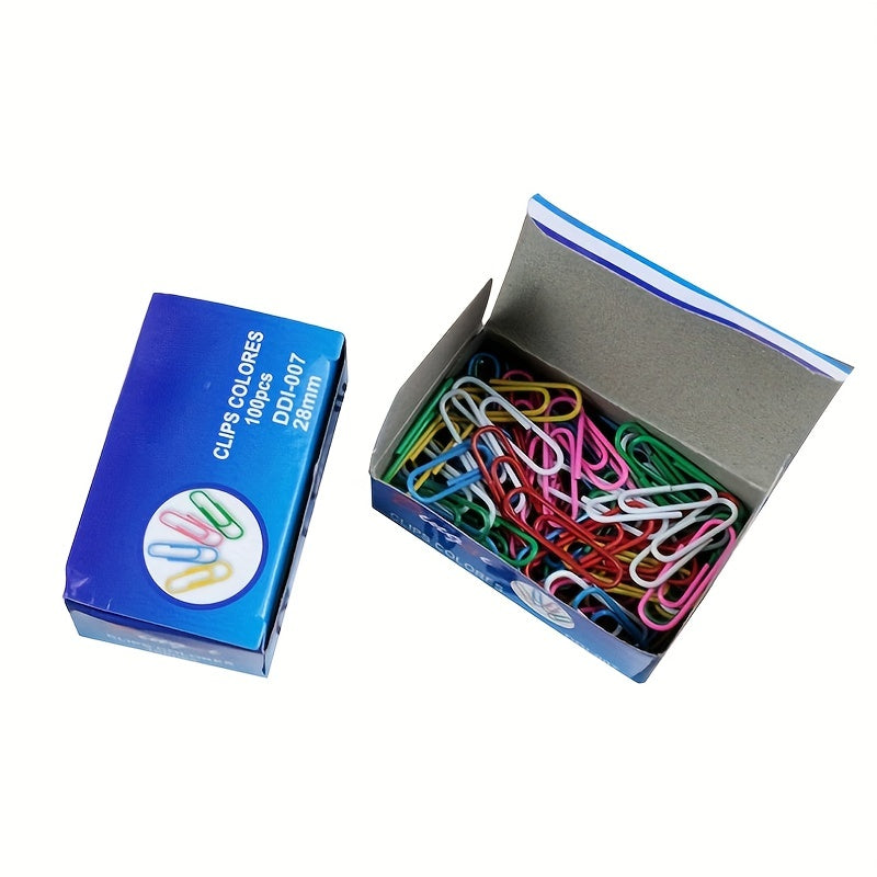 100pcs Multicoloured Clips Bookmark Paper Clips For Office