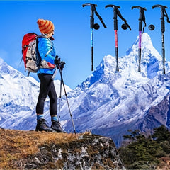 Aluminum Alloy Hiking Poles Curved Handle Walking Stick for Elderly