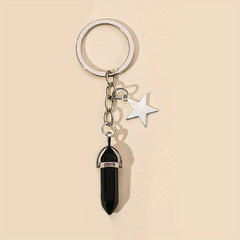 Crystal Decor Keychain Metal Star Moon Key Ring Purse Bag Charm Gift