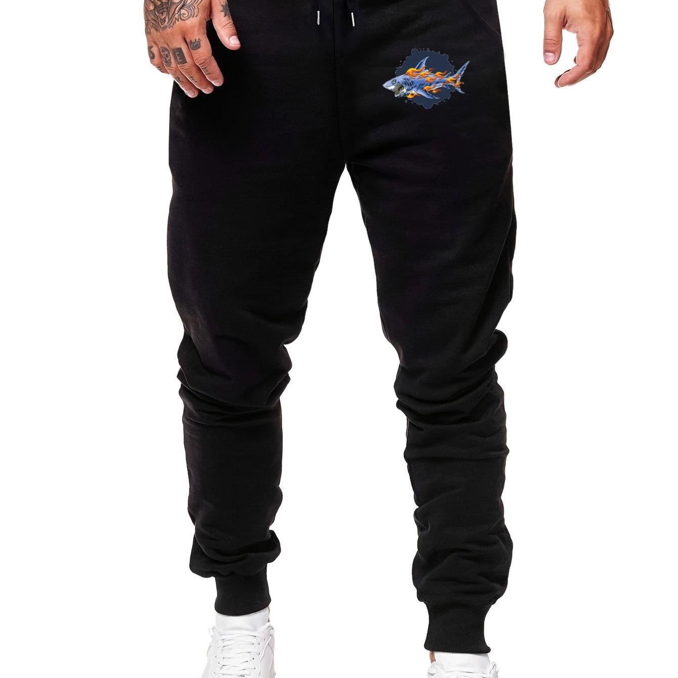 Shark Comfy Drawstring Joggers Men s Casual Breathable Loose Fit Pants