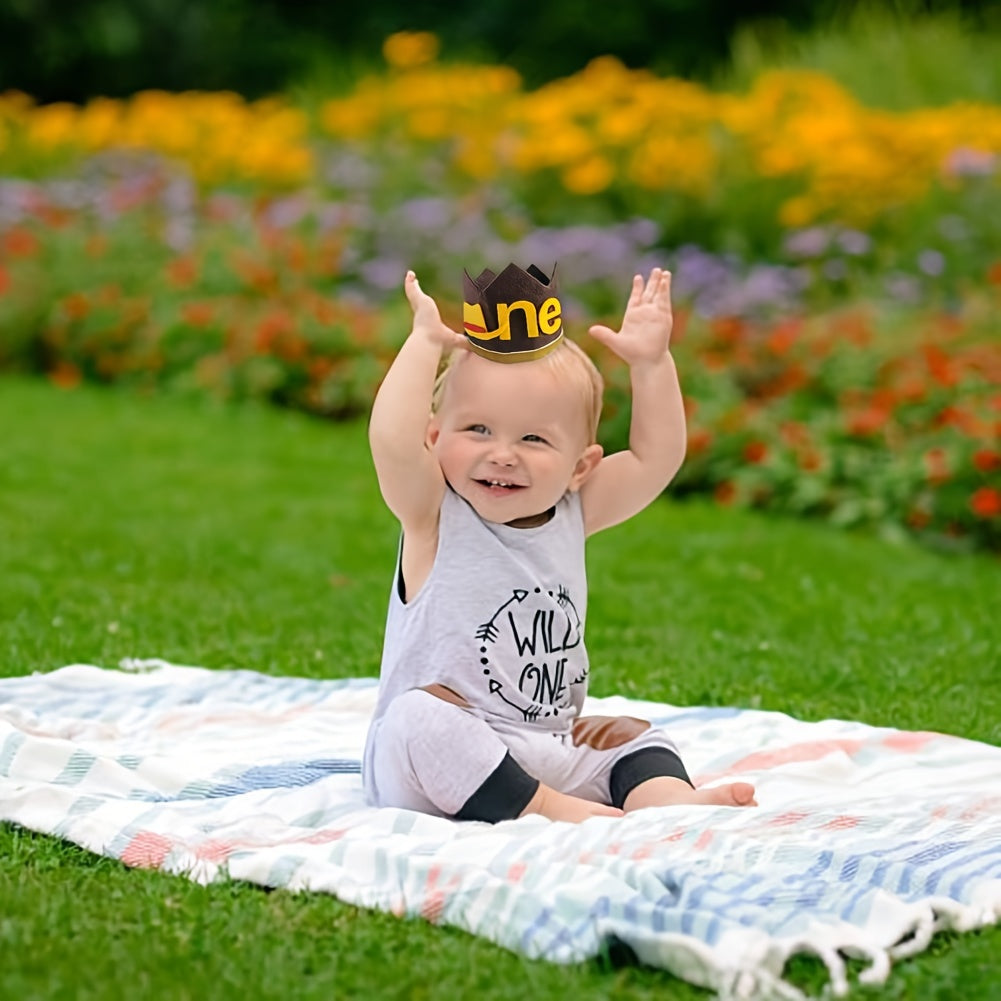 Baby 1st Birthday Crown Hat Party Decorations Kids Props