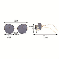 Ombre Rimless Sunglasses UV400 Sun Shades for Women