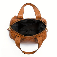 3Pcs Crocodile Embossed Bag Set Handbag With Crossbody Bag & Card Holder