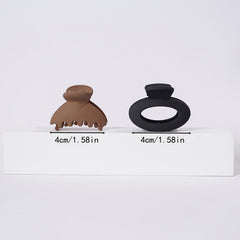 6 Pcs Matte Hair Claw Clips for Women Strong Hold Medium Hair Brown