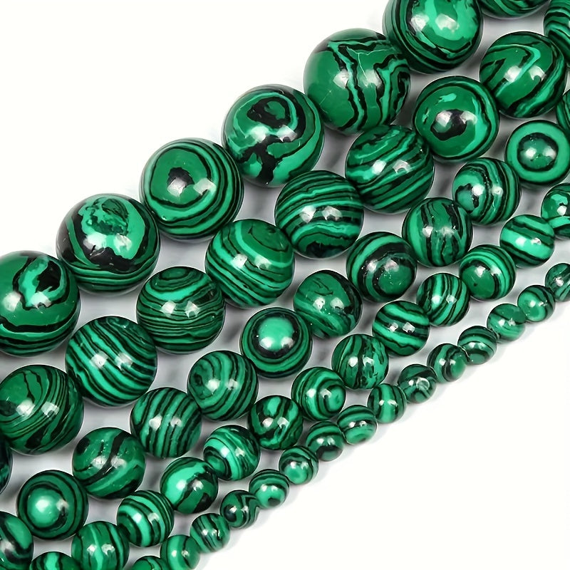 6 8 10mm Green Malachite Stone Beads DIY Bracelet Necklace