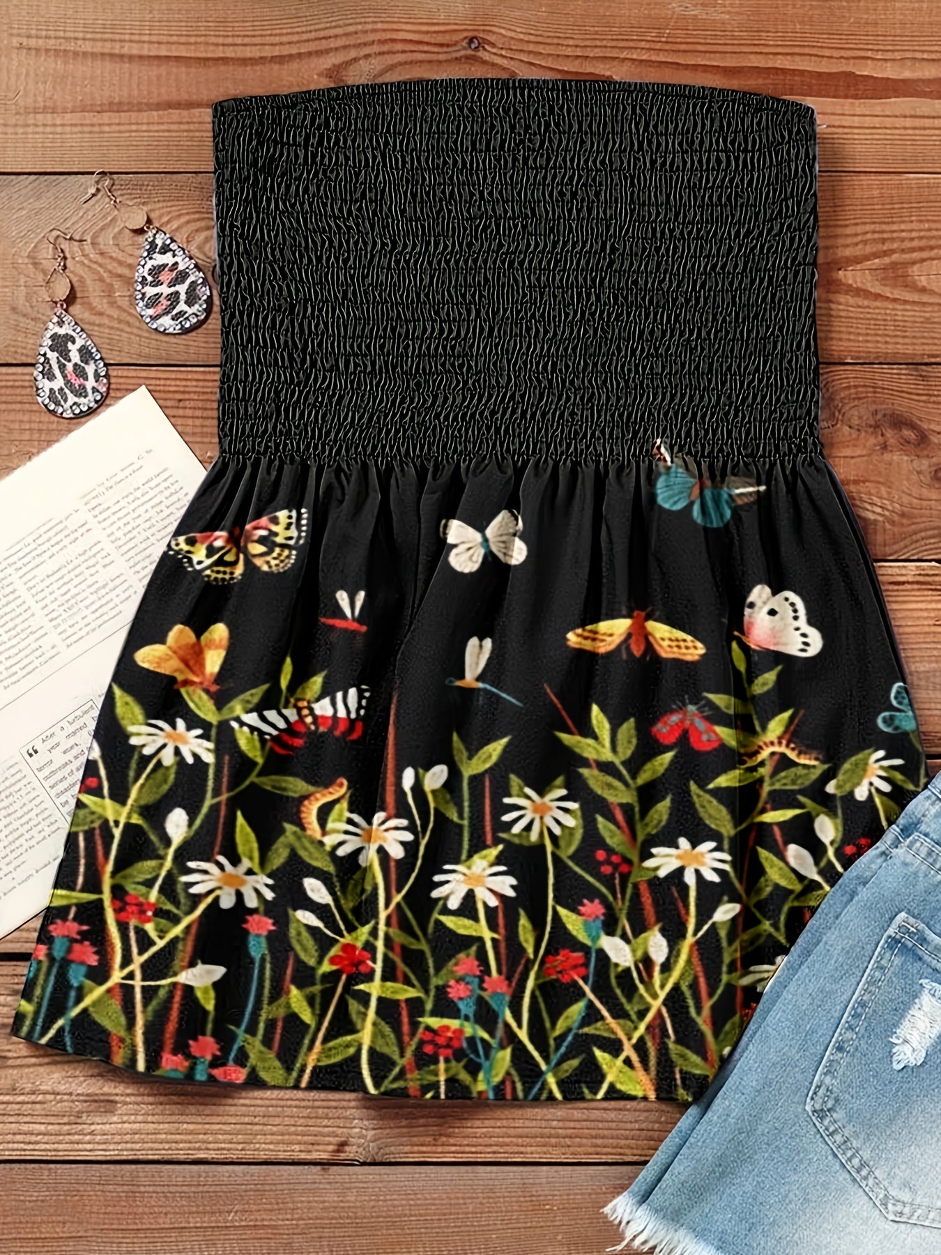  Floral Print Tube Top