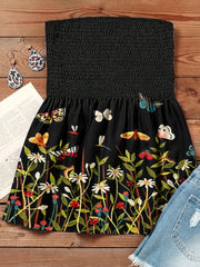  Floral Print Tube Top