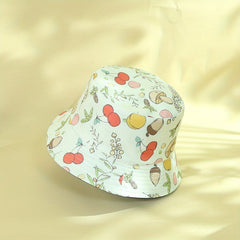 Cherry Print Reversible Bucket Hat for Women