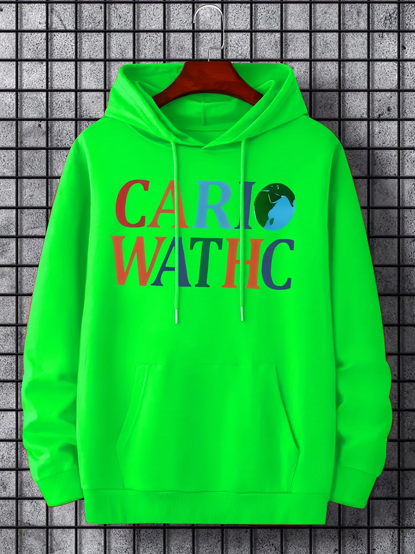 Men's Colorful Letter Print Hoodie - Breathable Drawstring Sweatshirt