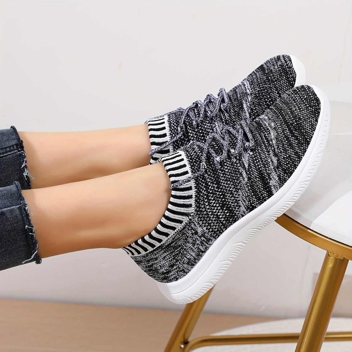 Women's Knitted Running Shoes Lightweight Low Top Sneakers