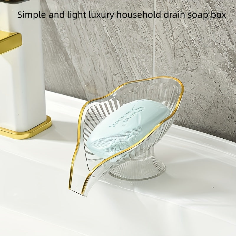 Creative Plastic Soap Dish Self Draining Soap Holder Bathroom Soap Rack