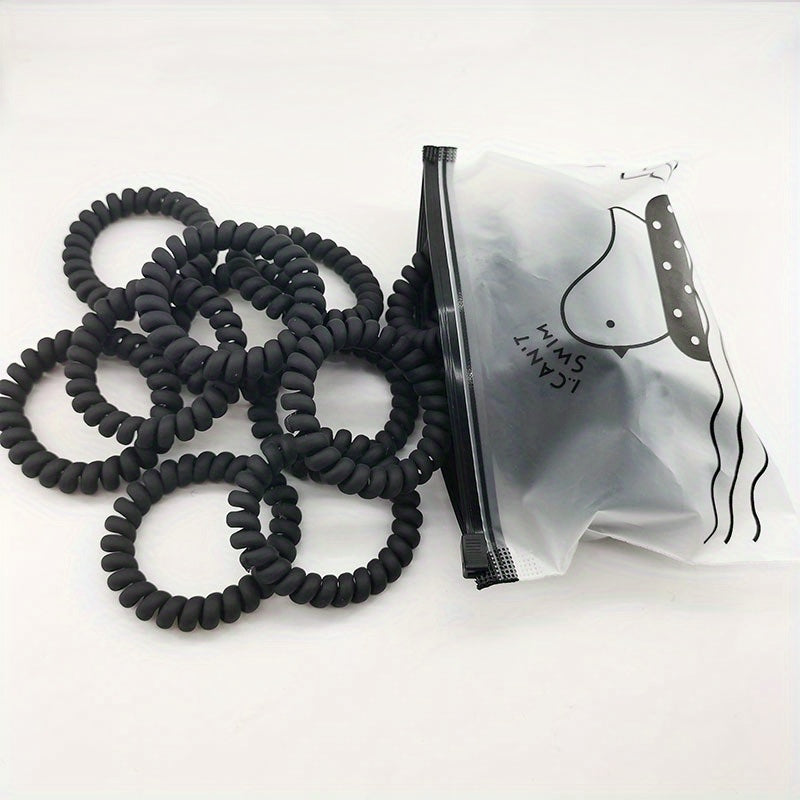 10pcs Spiral Hair Tie Holographic Hair Rope Elastic Hair Ring Y2K
