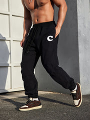 Heart Print Sweatpants Men s Casual Drawstring Jogger Pants