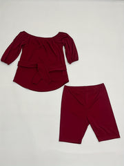  Off Shoulder Top & Shorts 2 Piece Set