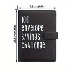 A5 PU Leather 100 Envelopes Challenge Binder Book Cash Envelope Budget Planner