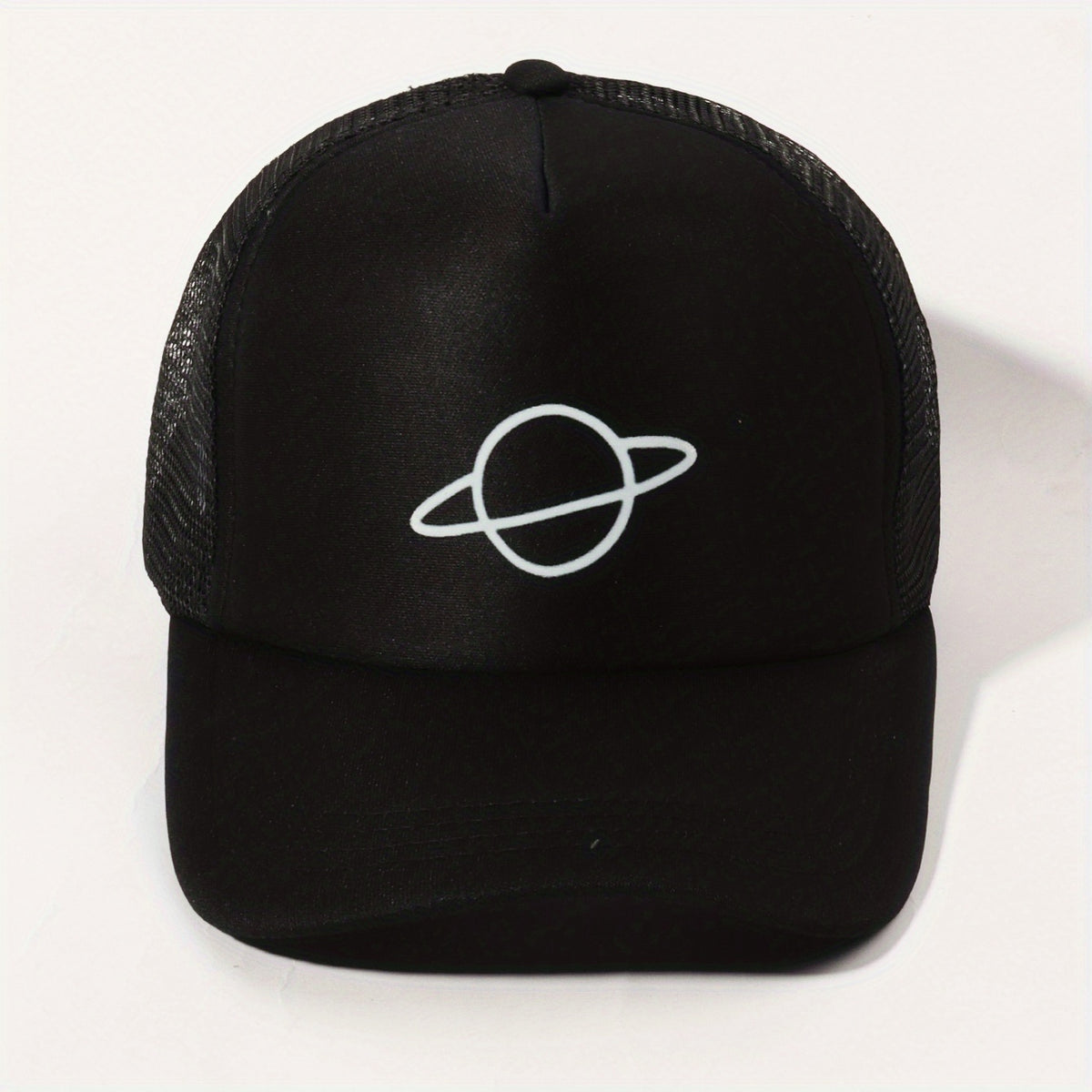 Planet Print Trucker Hat Mesh Breathable Baseball Cap Lightweight Casual Dad Hat