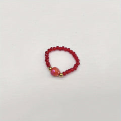 Colorful Crystal Glass Beads Ring for Women