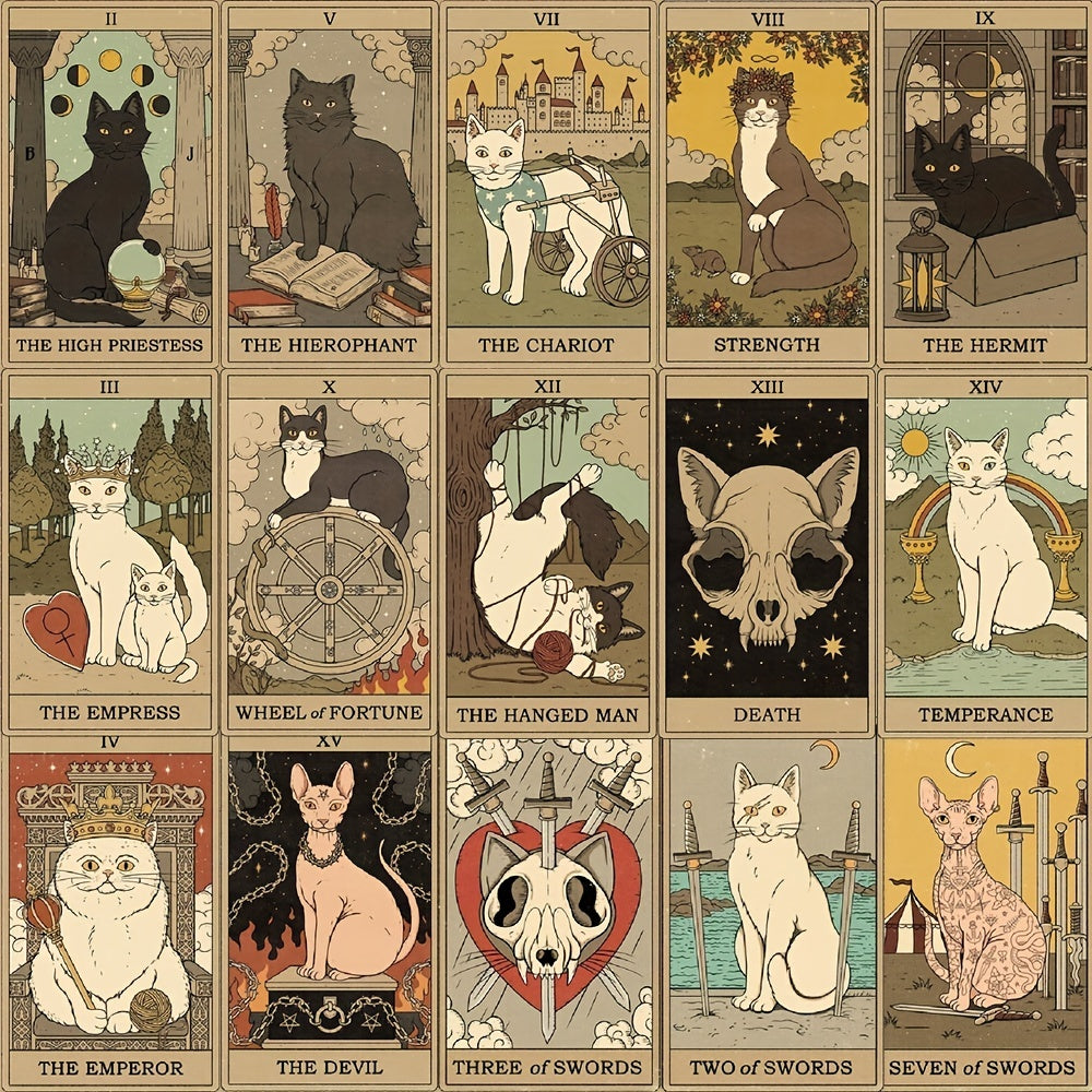 Cat Tarot Card Sticker Gift Decoration