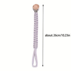 Baby Grey Braided Pacifier Chain Anti-drop Beech Pacifier Holder